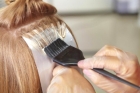 Окрашивание волос в 1 тон краситель премиум класса длинные волосы 